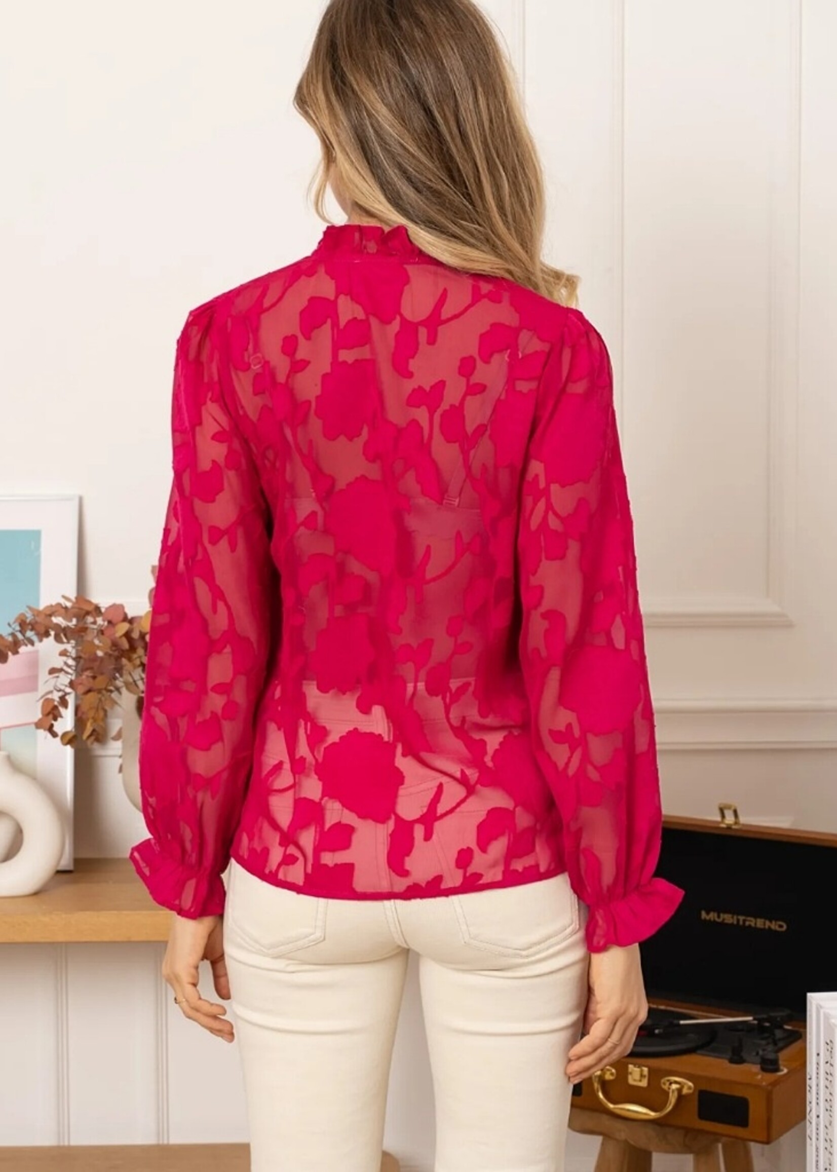 Kilky Burnout sheer blouse