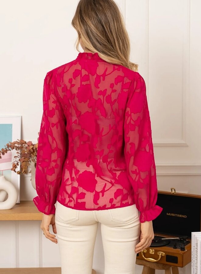 Burnout sheer blouse