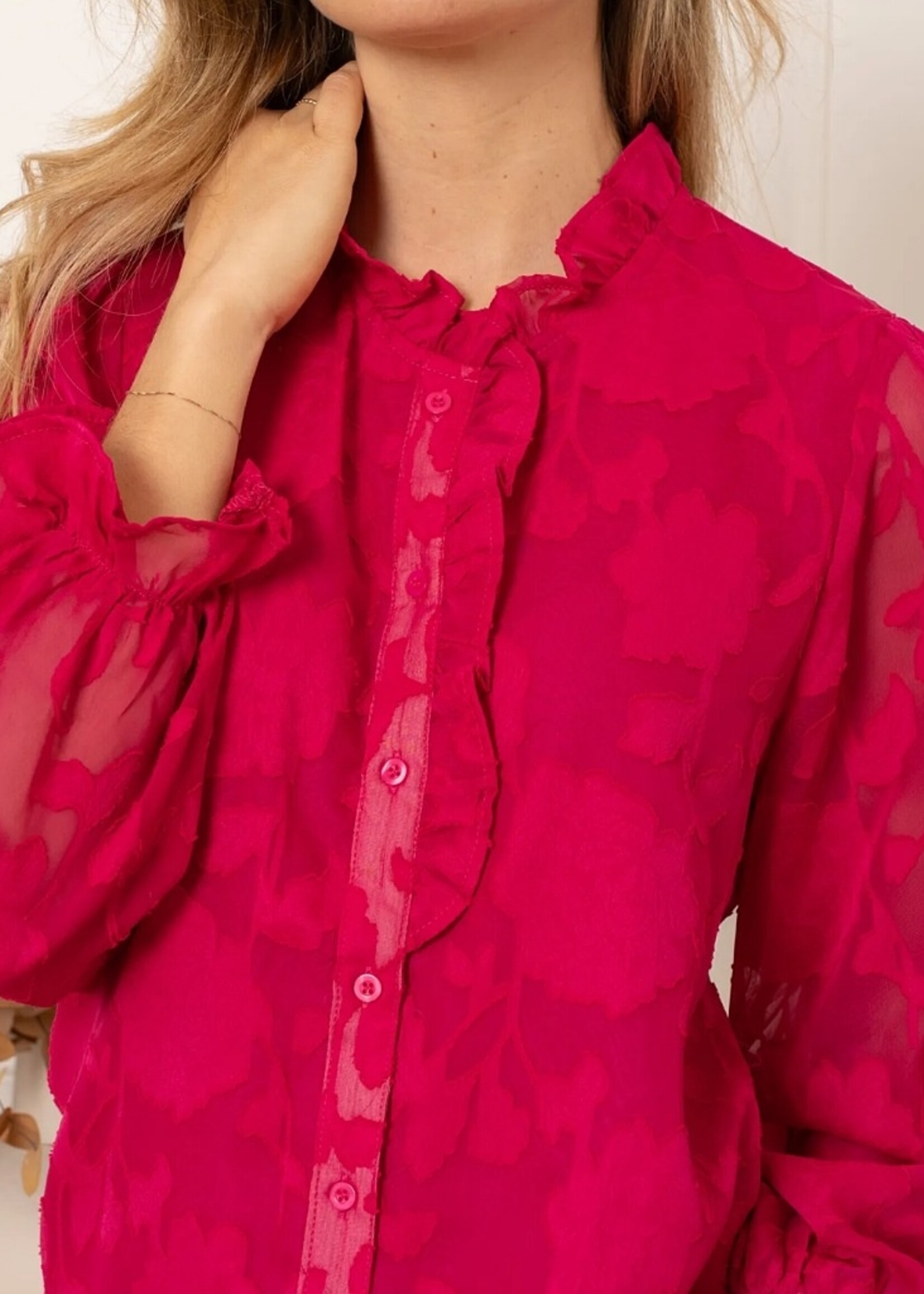 Kilky Burnout sheer blouse