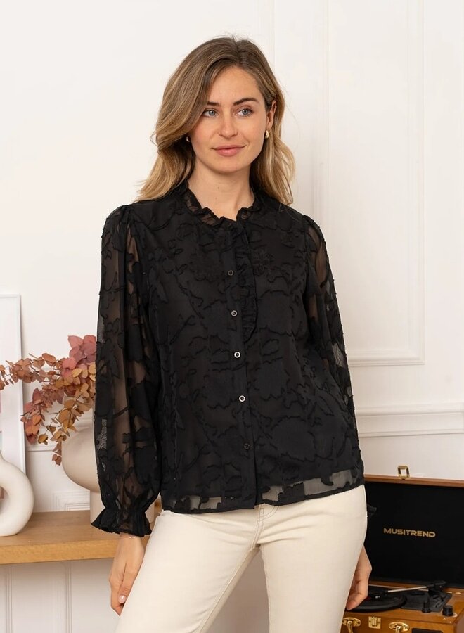 Burnout sheer blouse