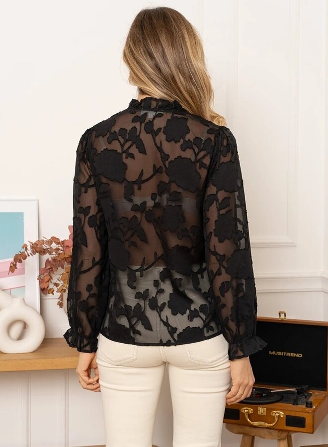 Burnout sheer blouse