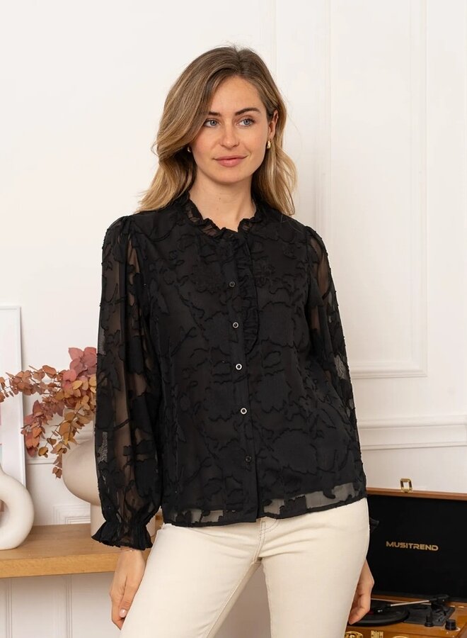 Burnout sheer blouse