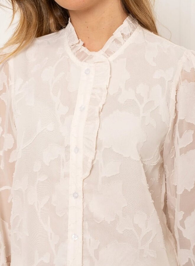 Burnout sheer blouse