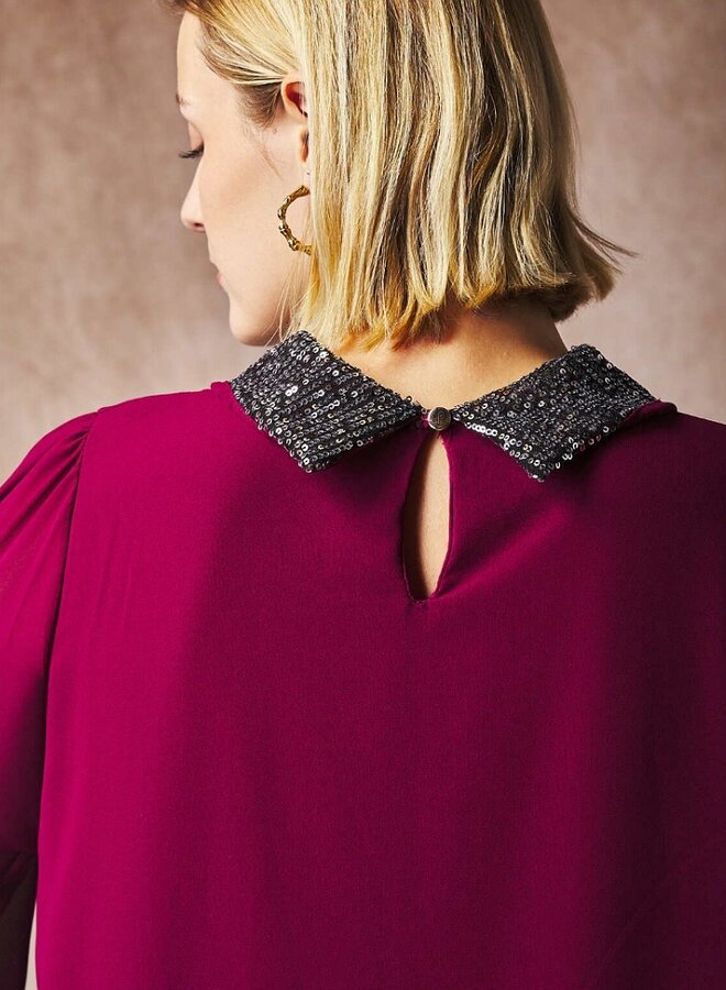 sequin collar blouse