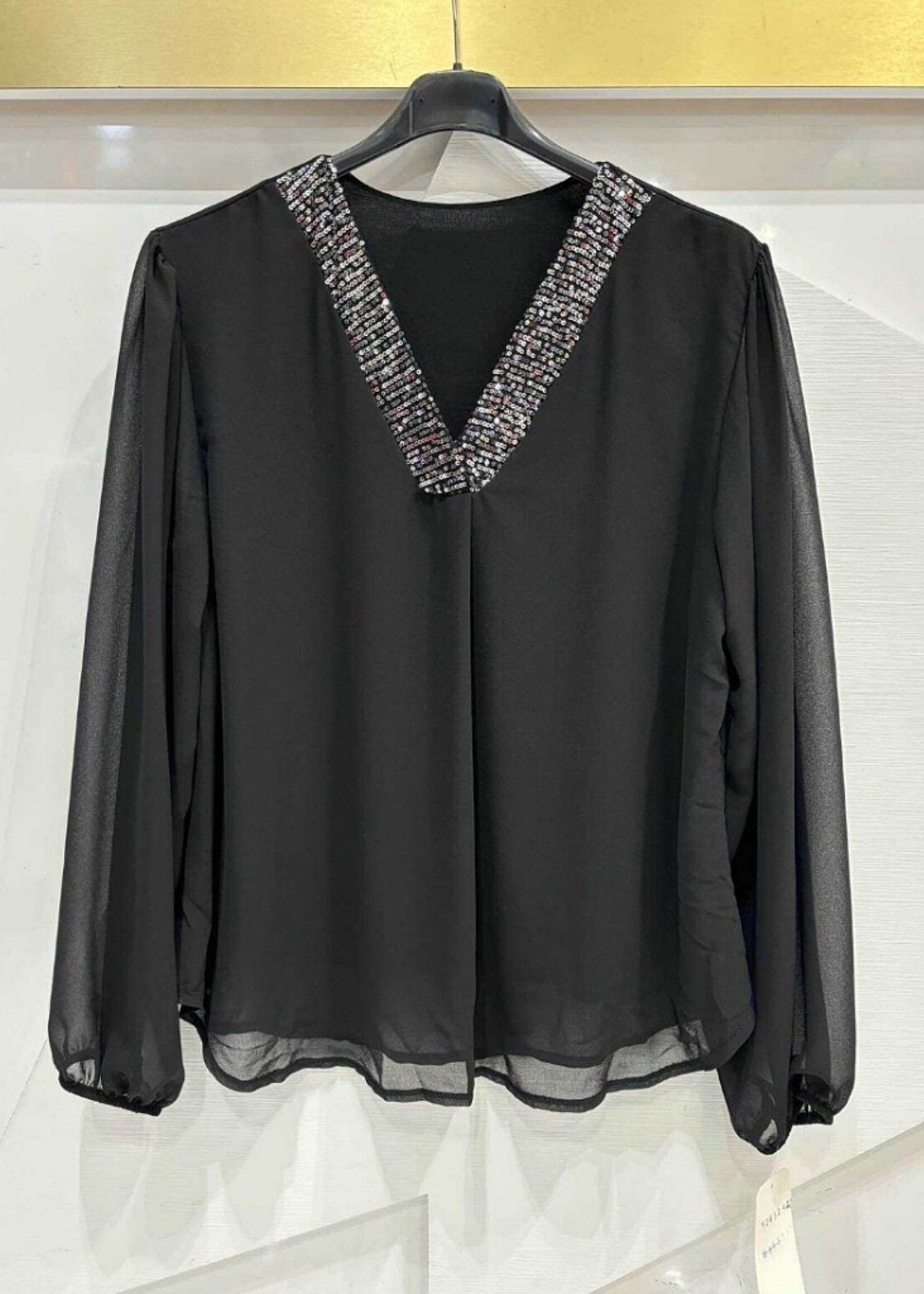 v neck sequin blouse