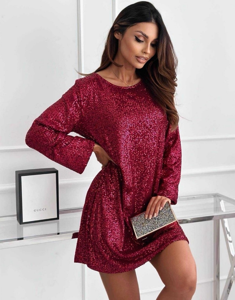 back bow sequin dress boohoo Women's Petite Velvet Sequin Bow Back Mini Dress