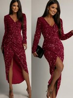 long sequin dress with long sleeves
