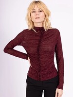 J and H Fashion Long sleeve sparkle mesh top with high neck