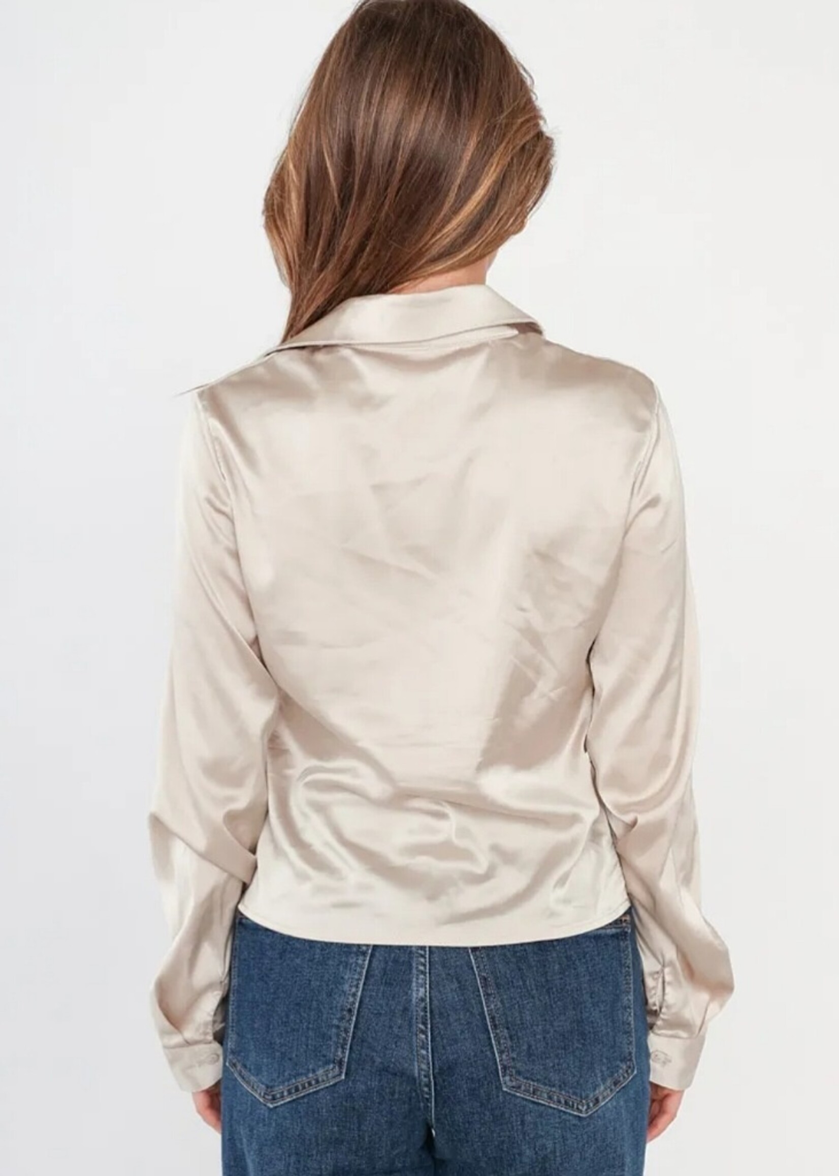 By Clara Silky satin blouse