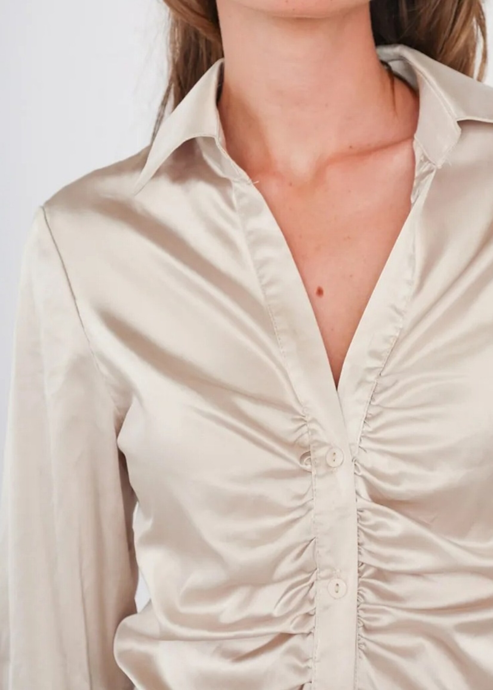 By Clara Silky satin blouse