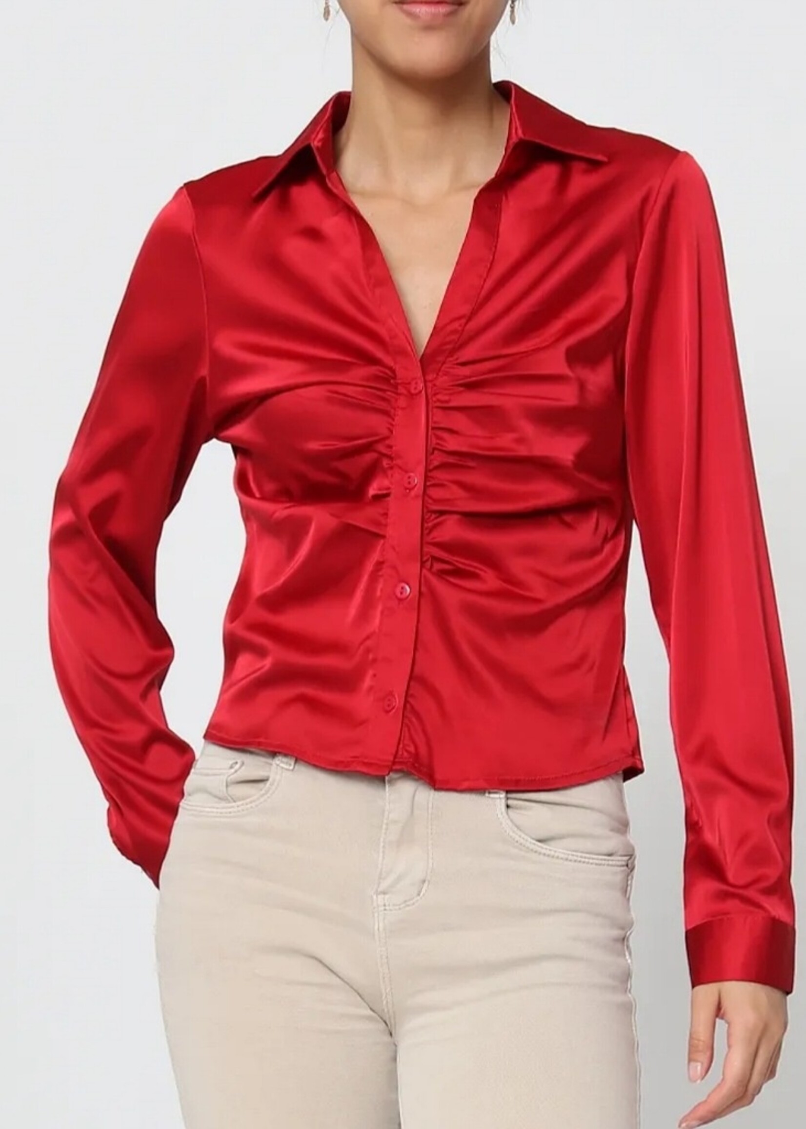 By Clara Silky satin blouse