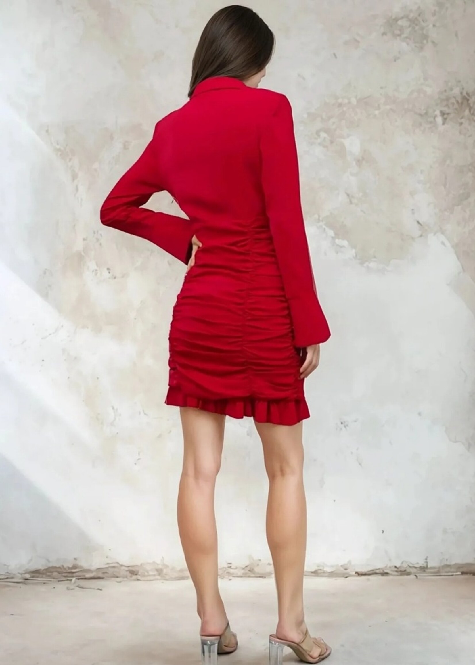 Copperose ruched shirt dress