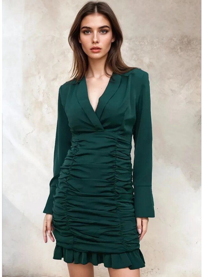 ruched shirt dress