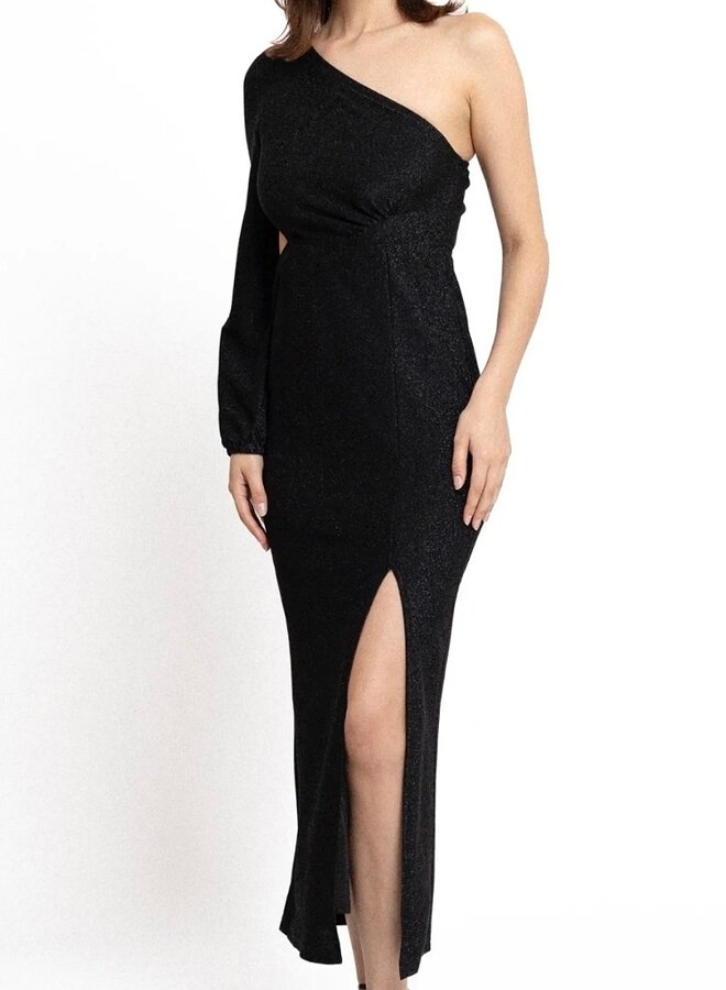 One shoulder cut out gown