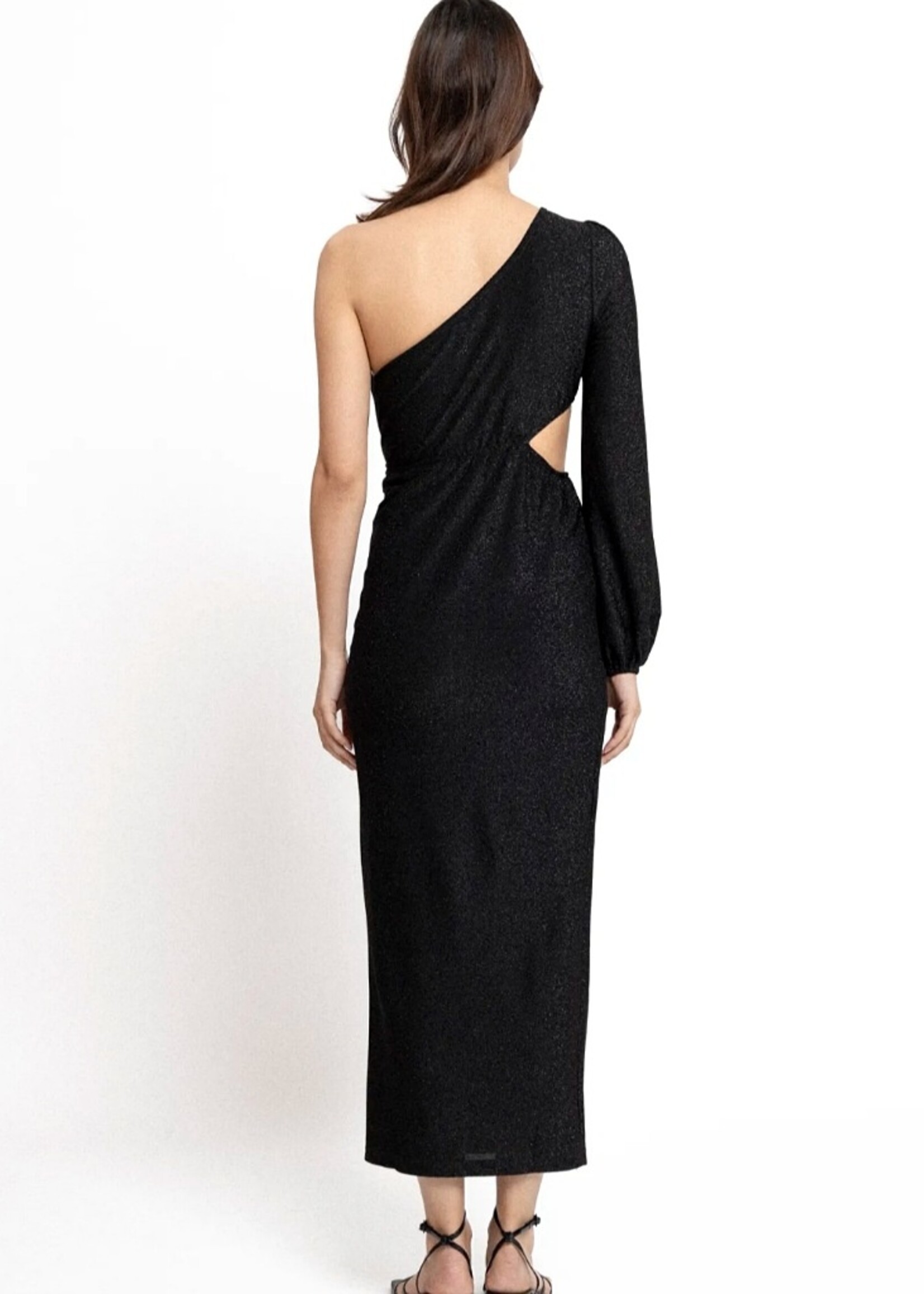 Copperose One shoulder cut out gown