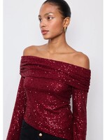 Off shoulder sequin top