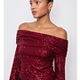Off shoulder sequin top