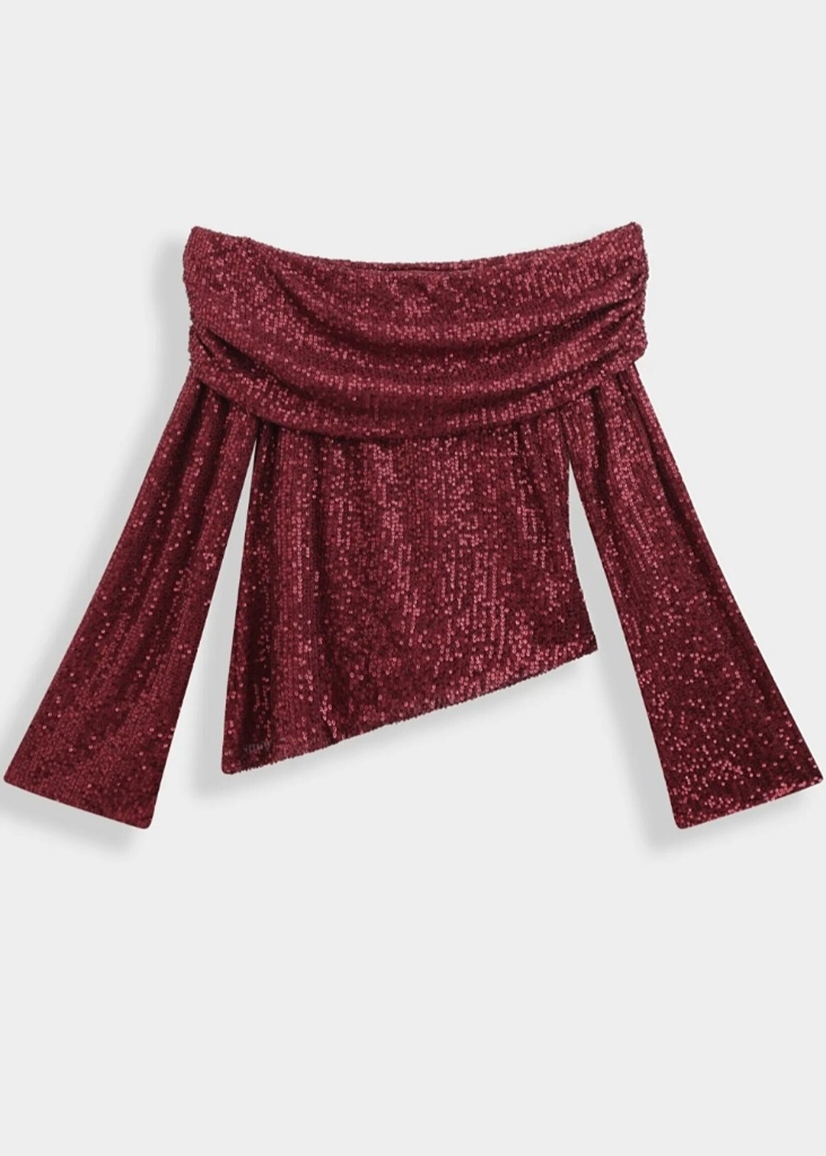 Off shoulder sequin top