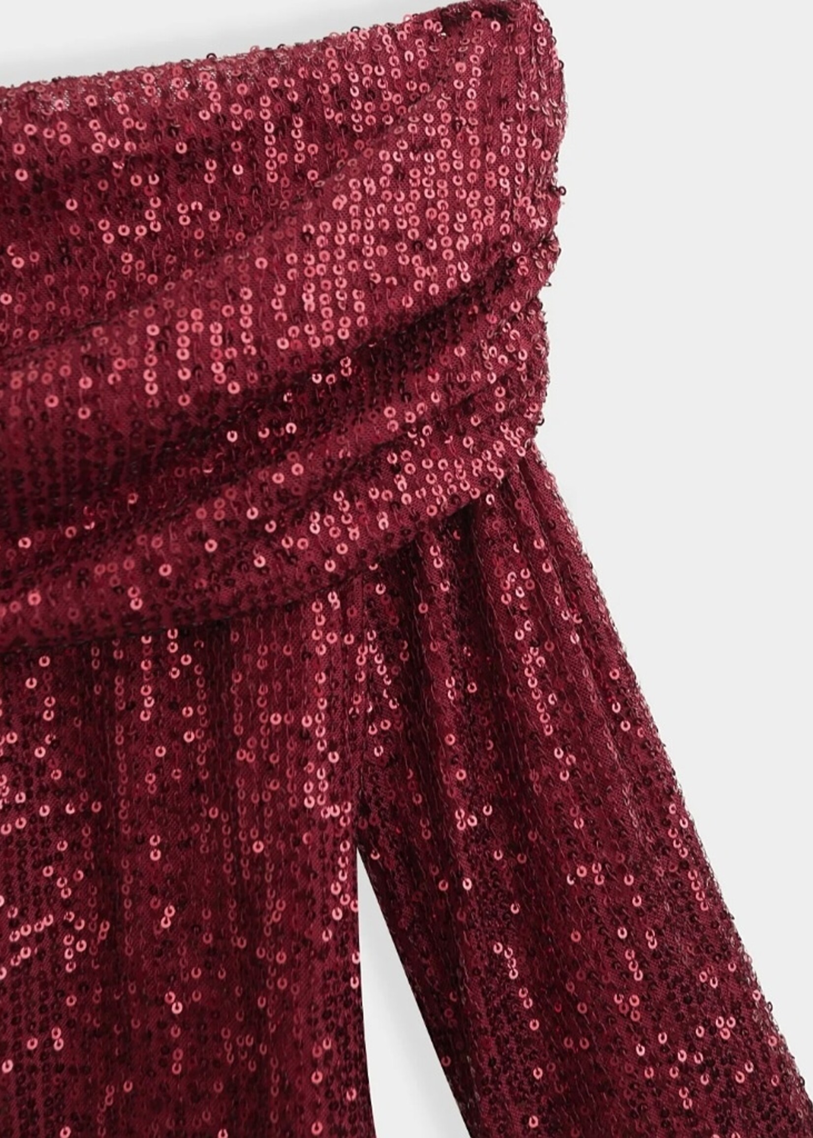 Off shoulder sequin top