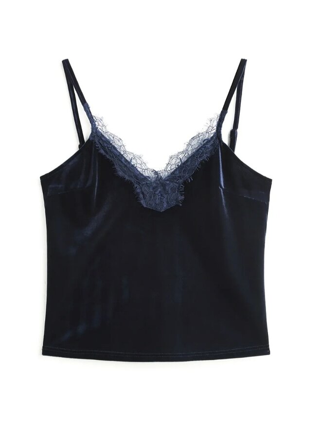 Adjustable velvet cami
