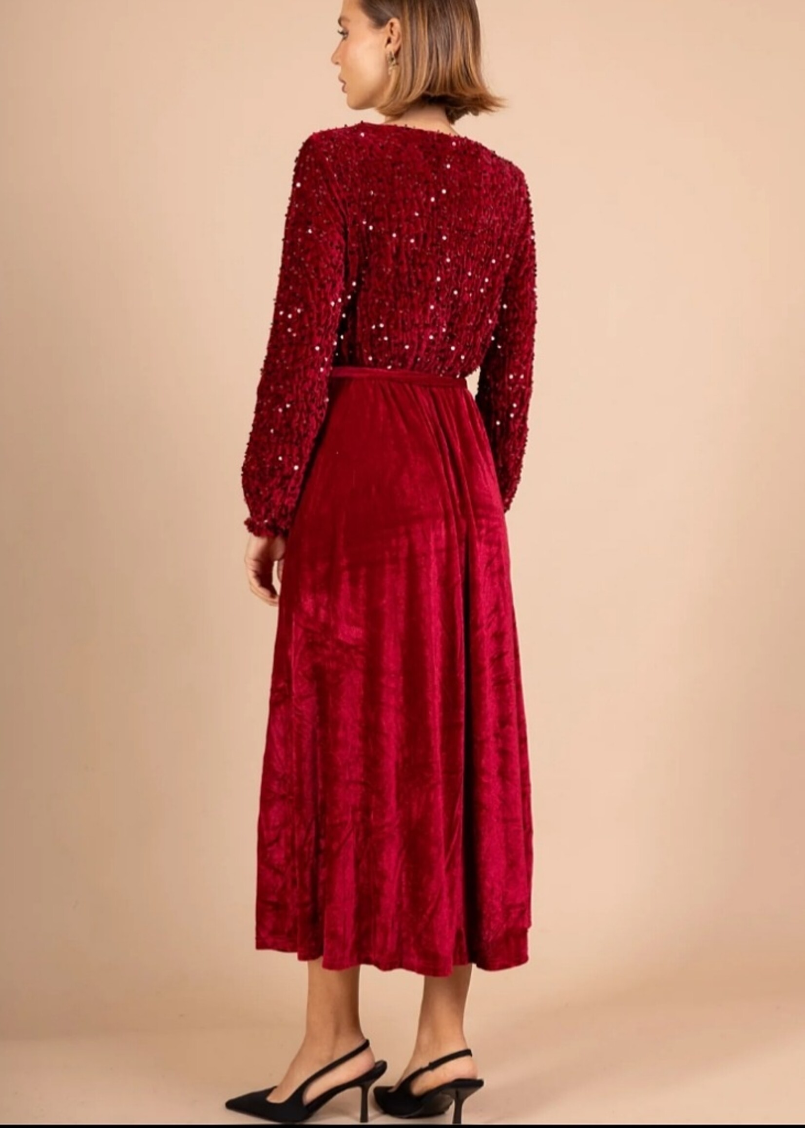 Lilie Rose Sequin and velvet long dress