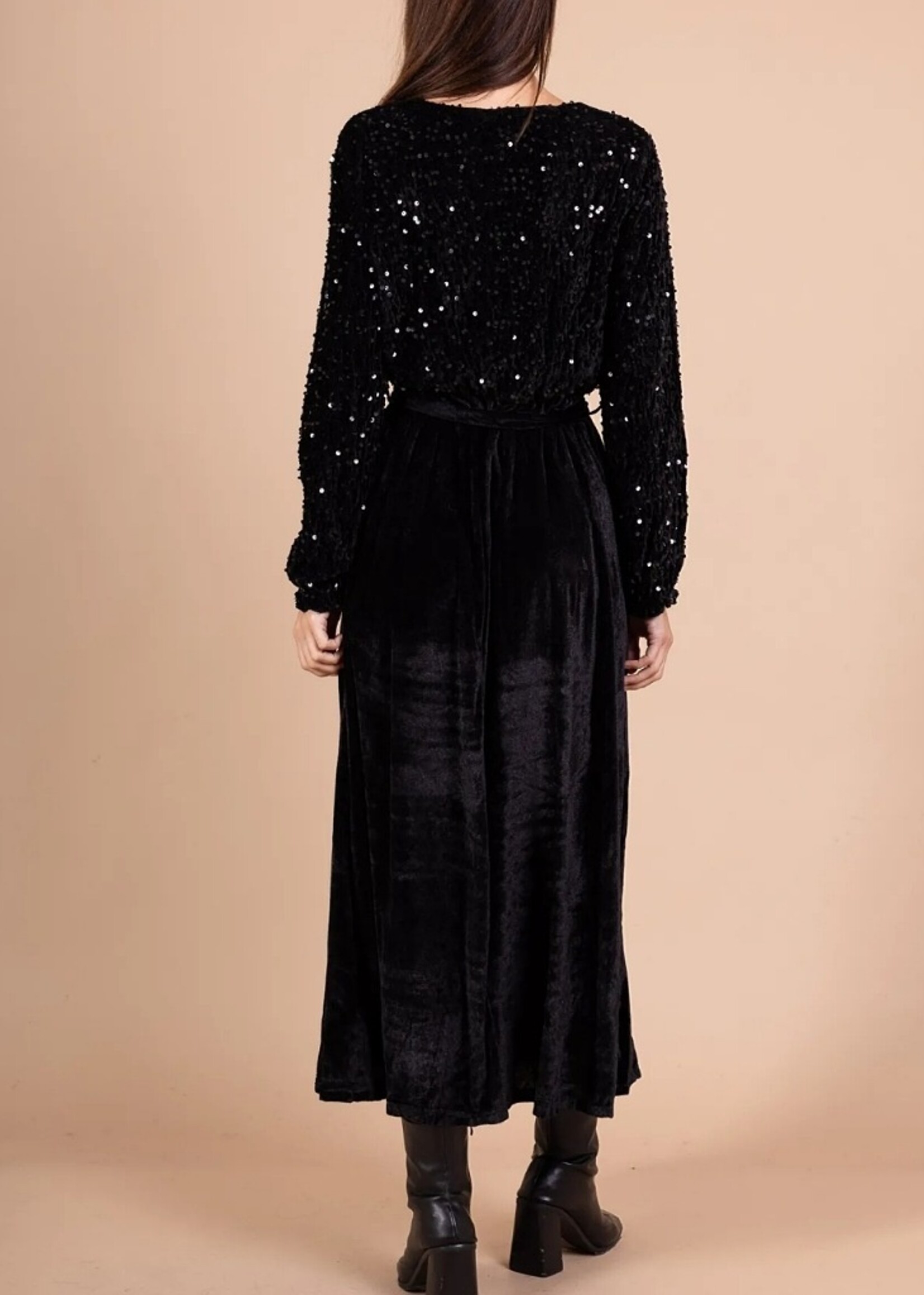 Lilie Rose Sequin and velvet long dress