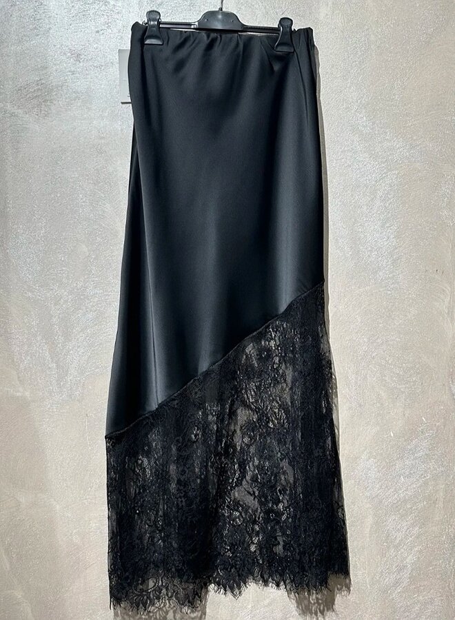 satin and lace skirt