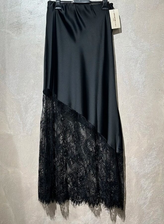 satin and lace skirt