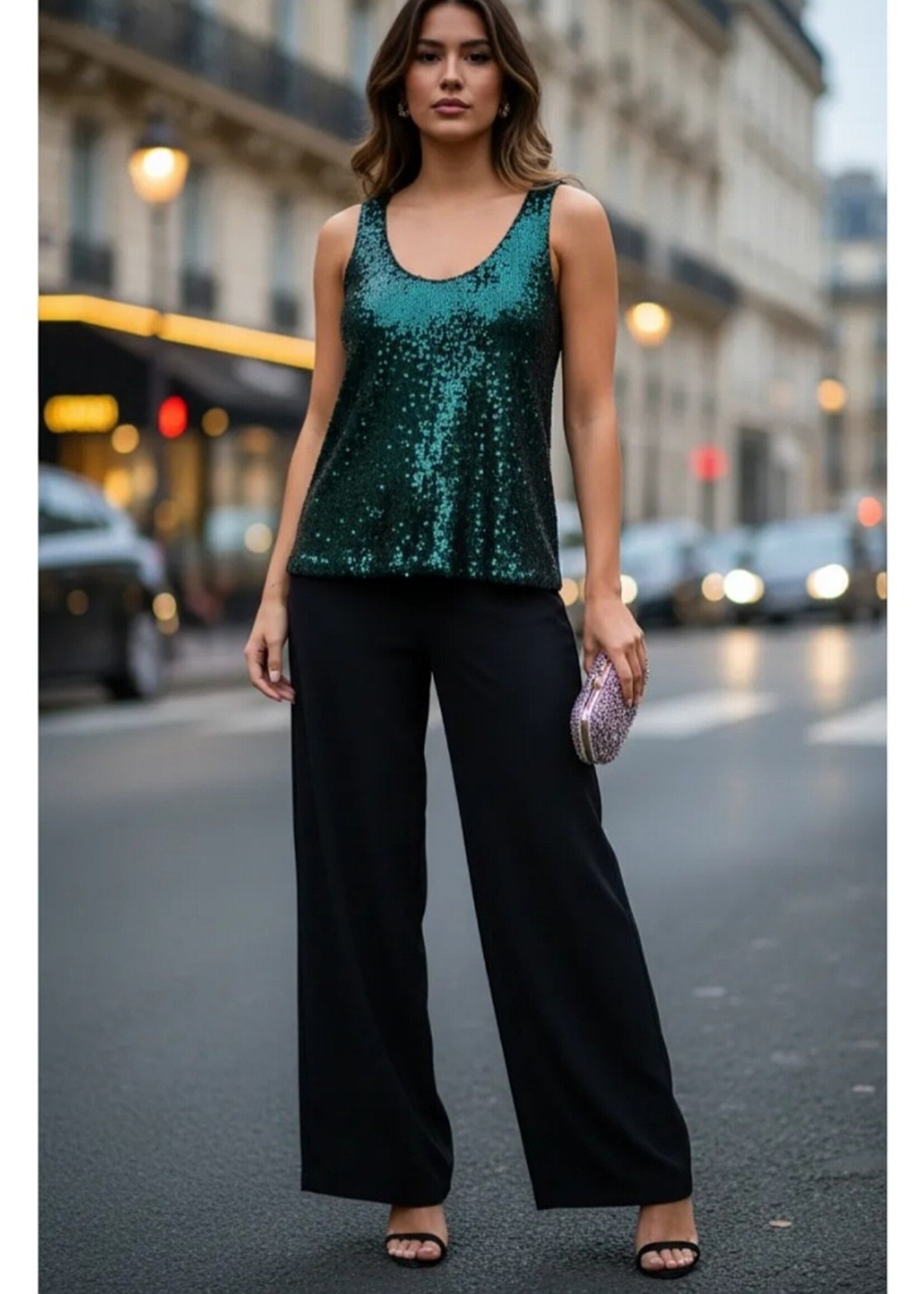 Amy and Clo Sleeveless sequin top