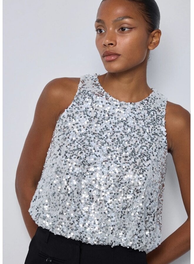 Cropped sequin top