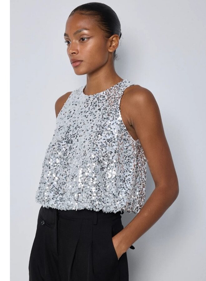 Cropped sequin top