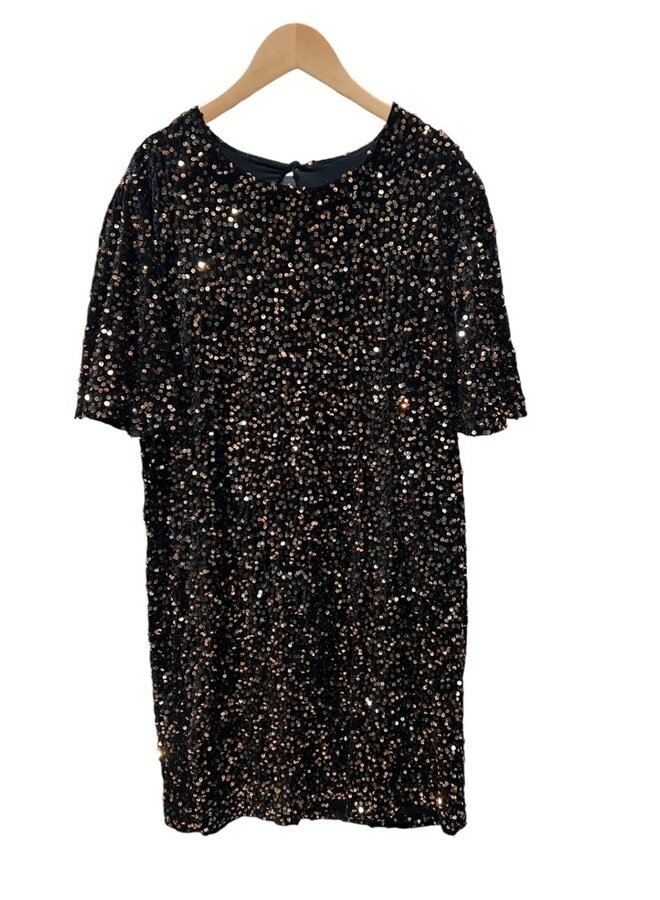 Sequin and velvet dress