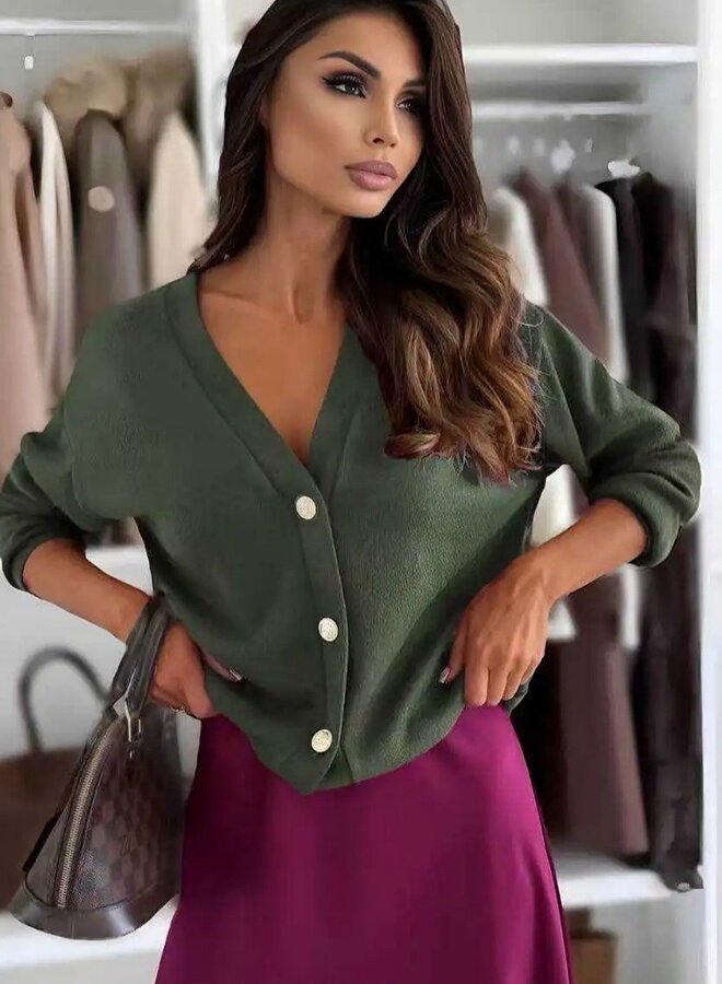 Super soft gold button cardigan