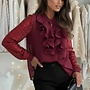 Ruffle front luxe blouse