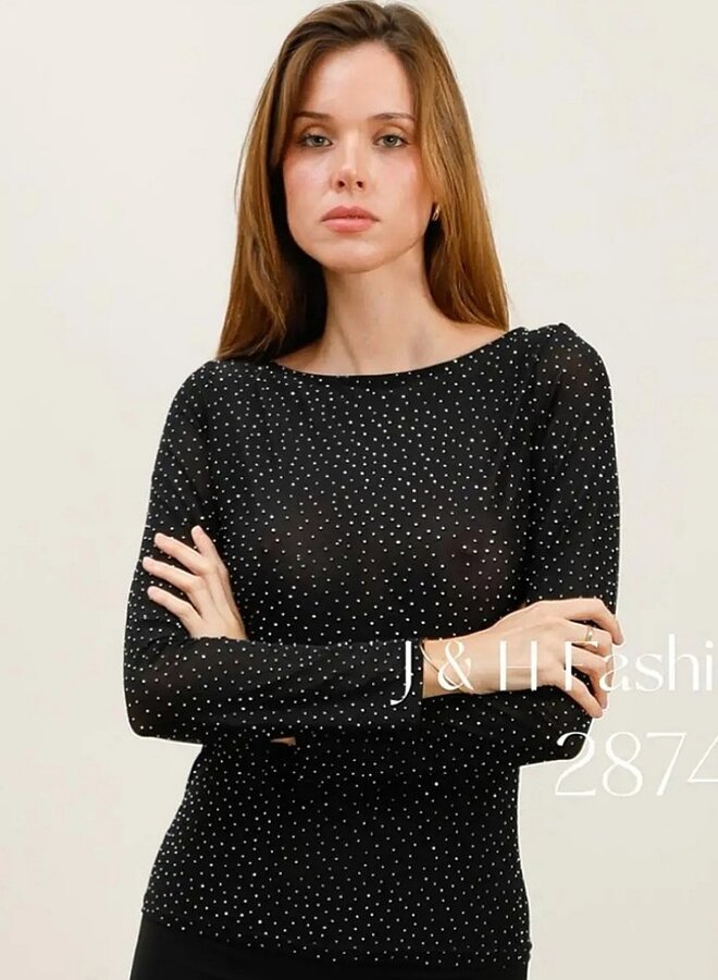 Sparkle and shine sheer top