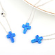 925-Sterling Silver Necklace NO4 Opal Cross