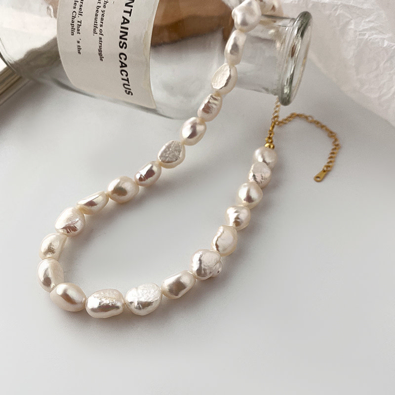 925-Silver & Baroque Pearl Necklace NL171