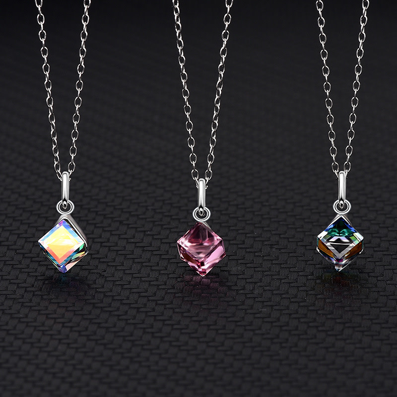 925-Sterling Silver Prism Necklace NH26