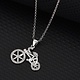 925-Sterling Silver bicycle Necklace NH29