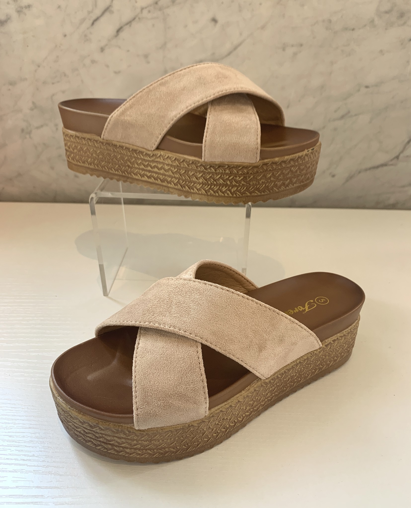 cross strap platform sandals