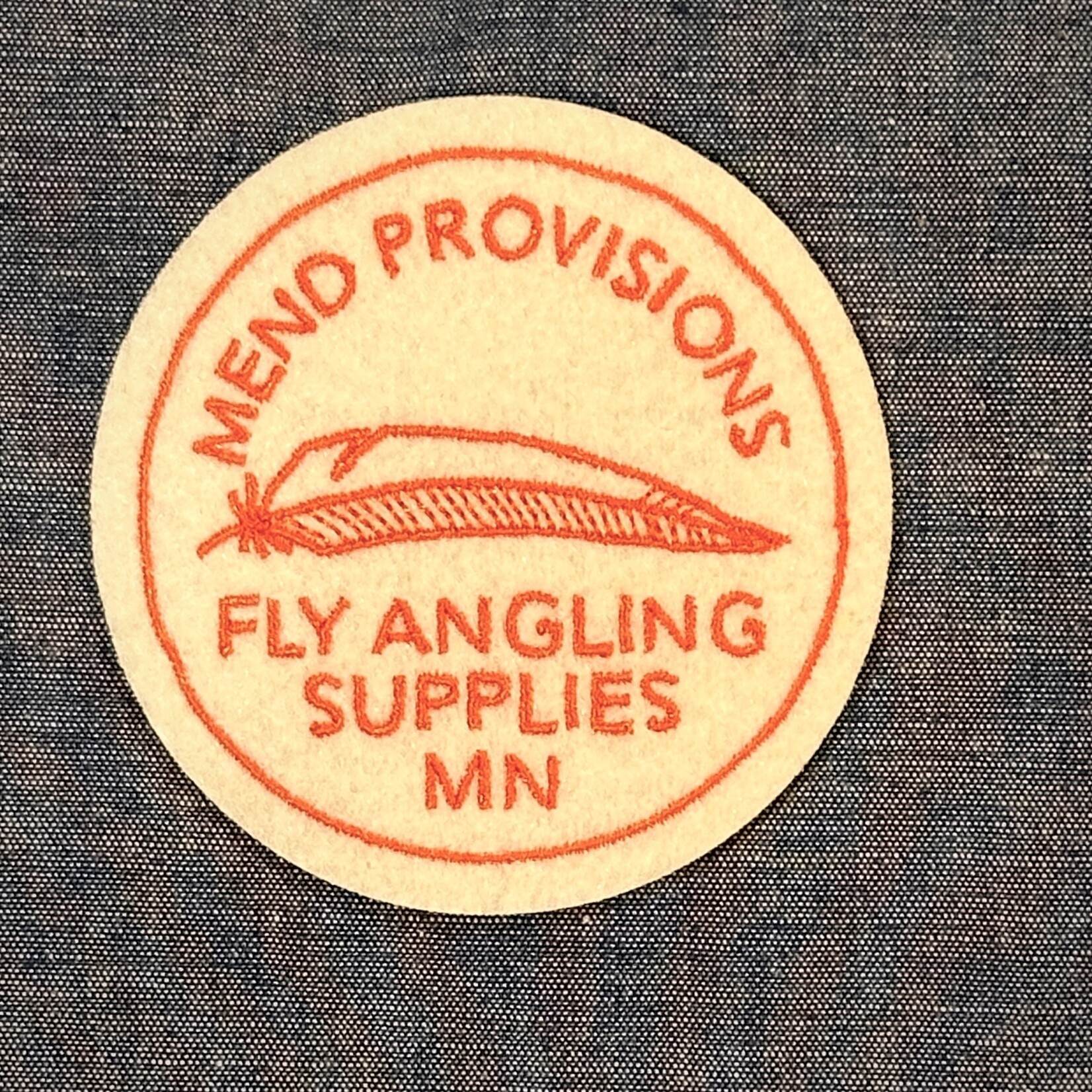 MEND "FLY ANGLING SUPPLIES" FELT PATCH 3"