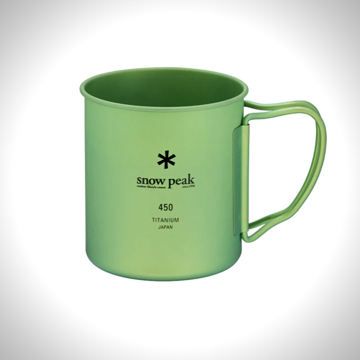 SNOW PEAK TI SINGLE WALL 450 MUG - GREEN - Mend Provisions
