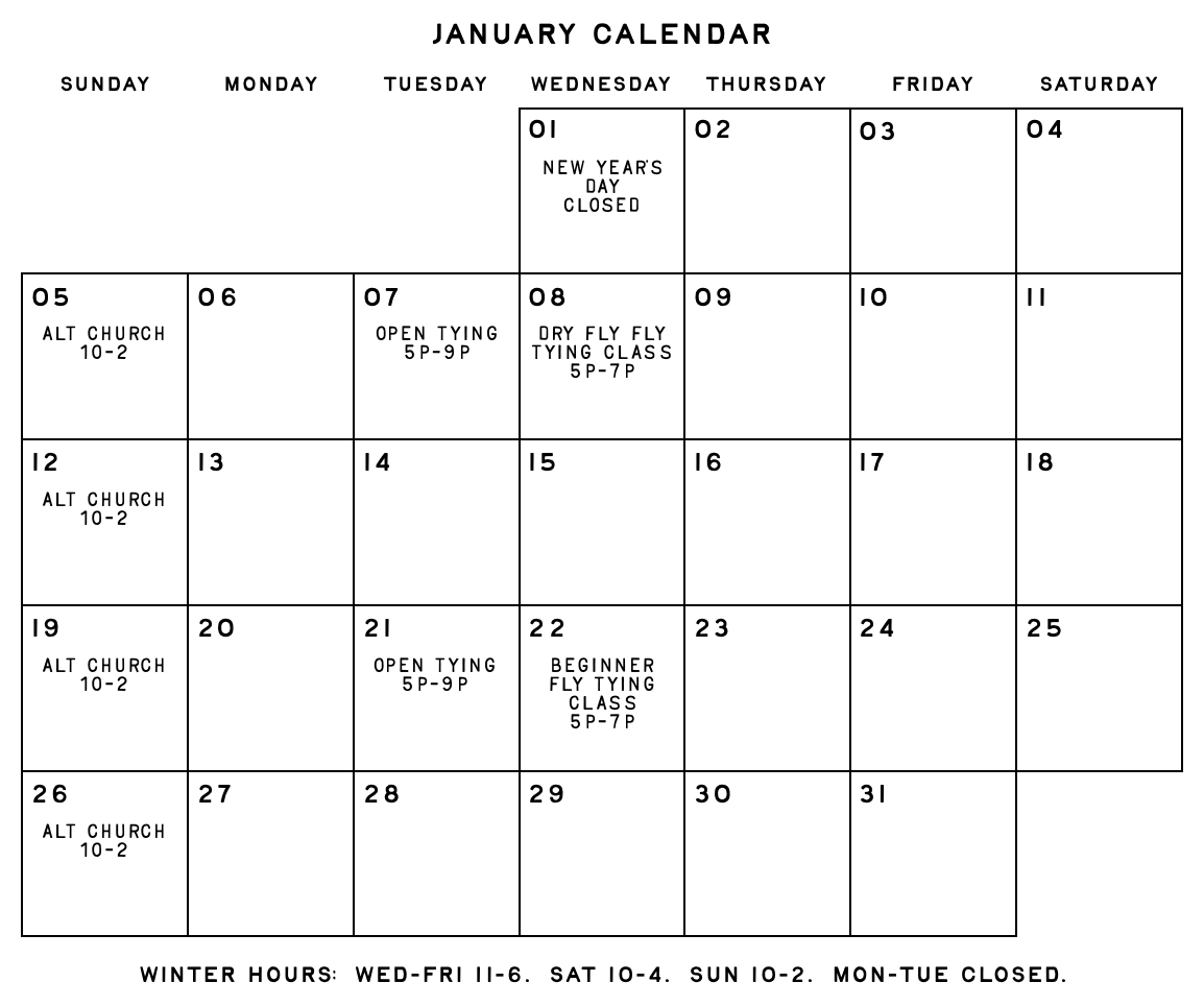 January Calendar