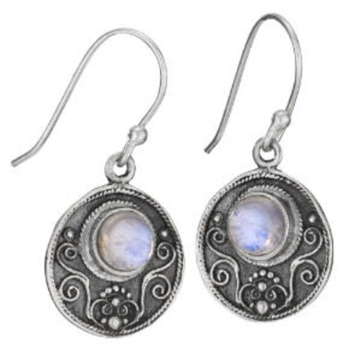Circle Moon Stone Earrings