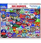White MTN Puzzles Ski Badges 1000 Piece Puzzle