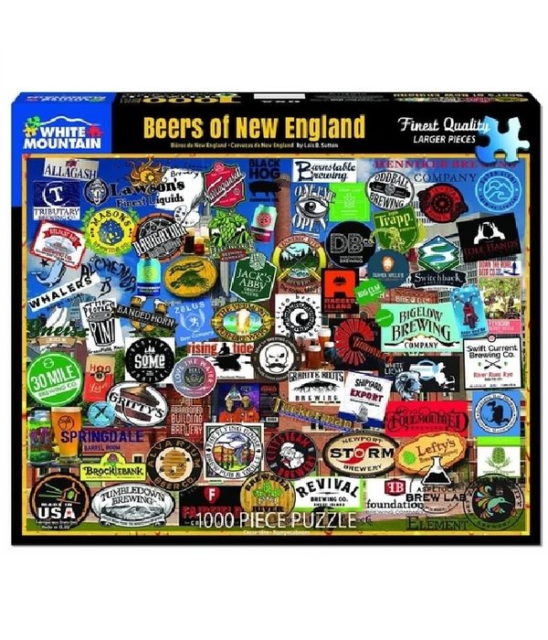 White MTN Puzzles 1000 Piece Beers Of New England Puzzle