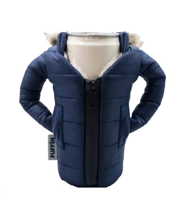Puffin Coolers Parka Koozie Blue
