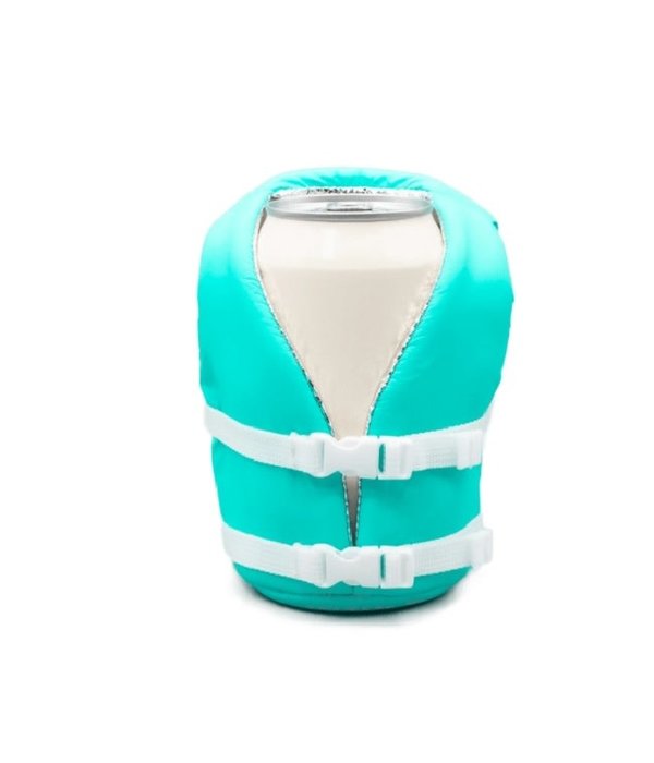 Puffin Coolers Life Jacket Koozie Blue