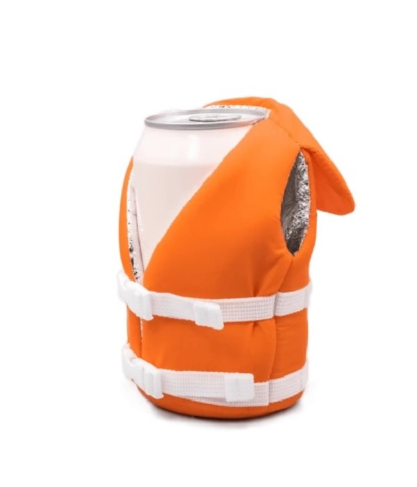 Puffin Coolers Life Jacket Koozie Orange