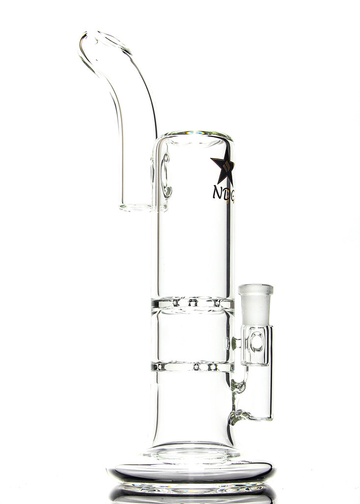 New Dynasty Glass Hybrid Foot Double Disk Perc Bubbler